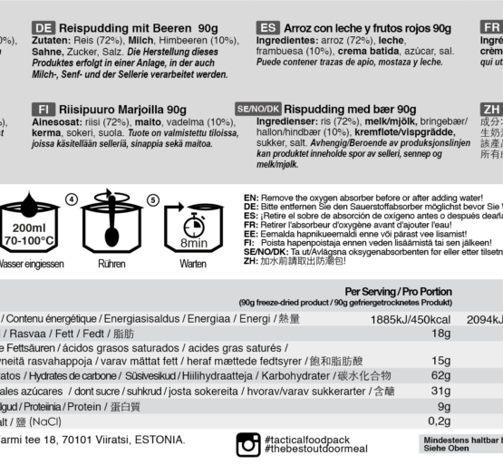 TACTICAL FOODPACK- RIISIPUDER VAARIKATEGA, HOMMIKUSÖÖK
