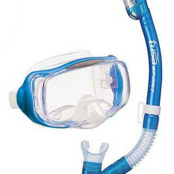 SNORGELDAMISKOMPLEKT- MASK & SNORKEL, TUSA SPORT, MERESININE