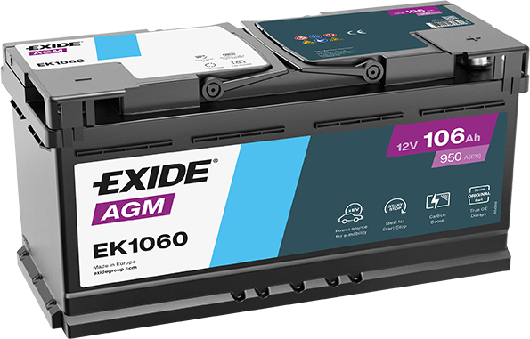 Paadi Starteri aku AGM EXIDE EK1060 106Ah 950A Paadi Starteri aku AGM EXIDE EK1060 106Ah 950A