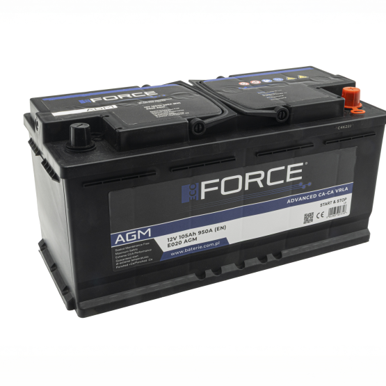 Paadi Starteri aku AGM Eco Force E020 12V 105Ah 950A