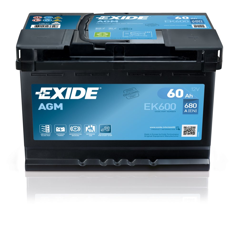 Paadiaku EXIDE AGM EK600 12V 60Ah Paadiaku EXIDE AGM EK600 12V 60Ah