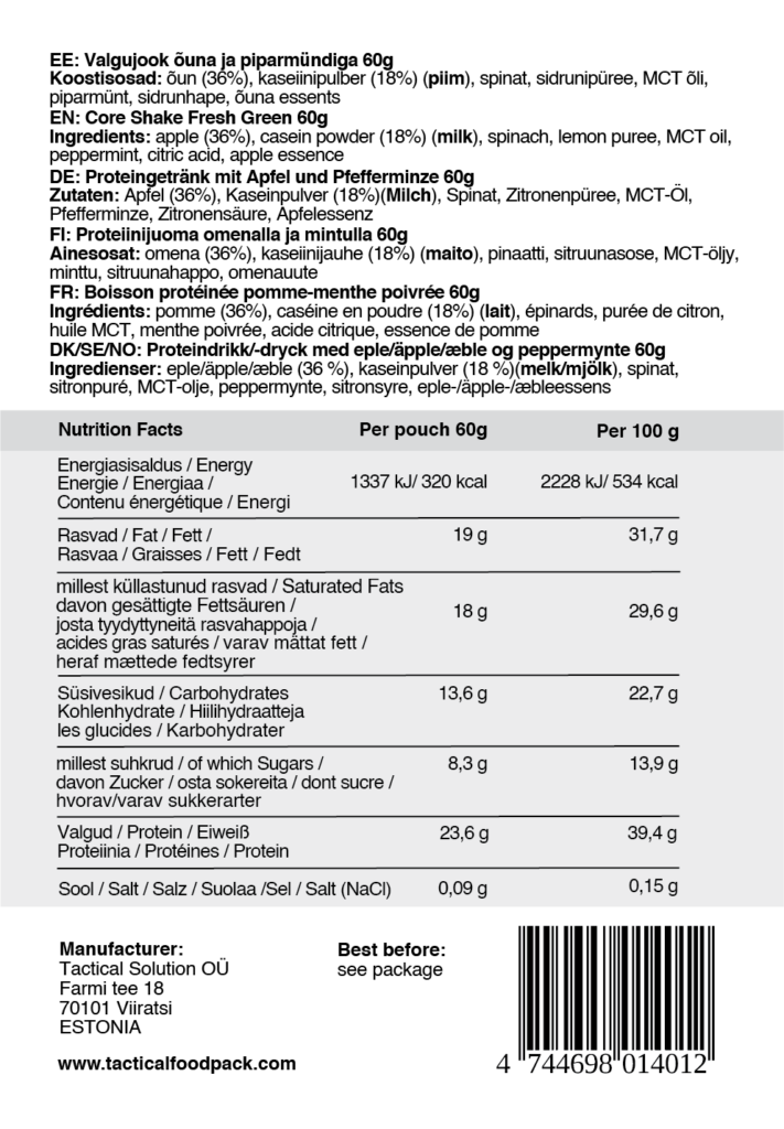 TACTICAL FOODPACK- CORE SHAKE, FRESH GREEN — изображение 3