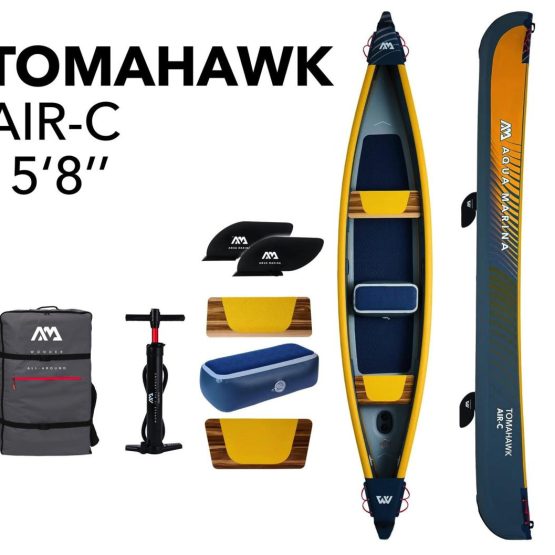 AQUA MARINA TOMAHAWK 3-KOHALINE TÄISPUHUTAV KAJAK, 478 x 88 cm, AIR-C (2025)